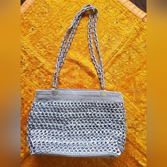 Handmade Crochet Purse, Aluminum Tab Soda Pop - Picture 1 of 8